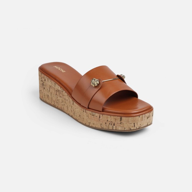 Mochi Women Tan Casual Slip Ons (SKU: 41-188-23-37)