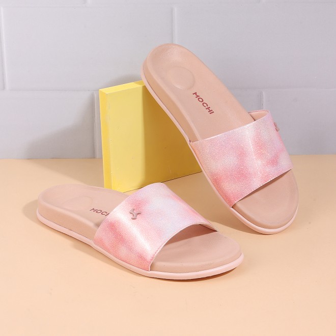 Mochi Women Pink Casual Slippers