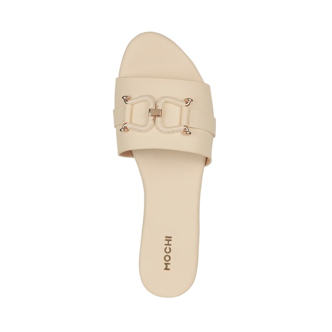 Mochi Women Beige Casual Slides (SKU: 41-287-20-37)