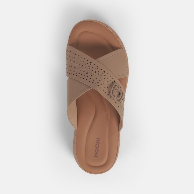 Mochi Women Beige Casual Slip Ons (SKU: 41-363-20-36)