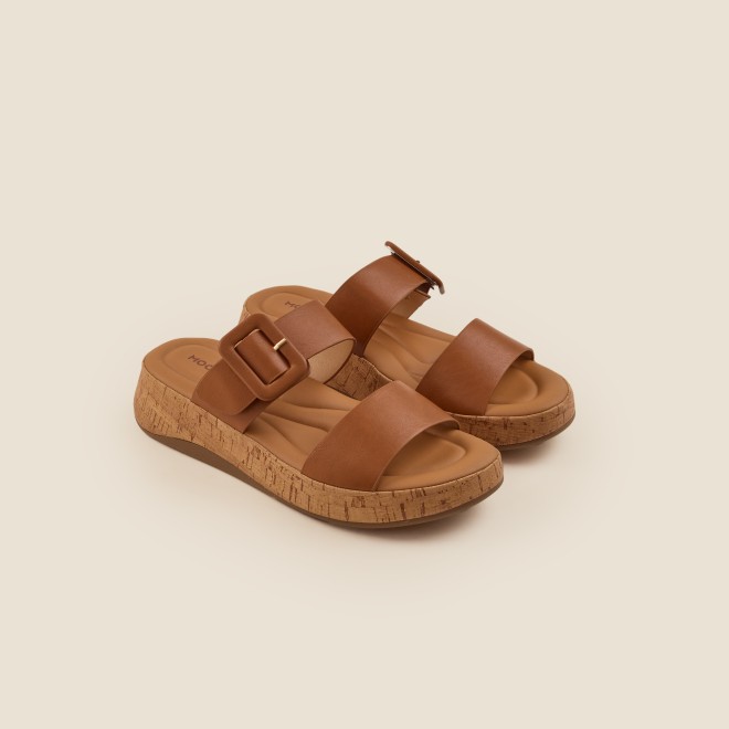 Mochi Women Tan Casual Slip Ons (SKU: 41-364-23-37)