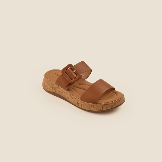 Mochi Women Tan Casual Slip Ons (SKU: 41-364-23-37)