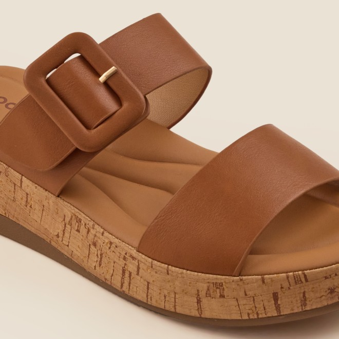 Mochi Women Tan Casual Slip Ons (SKU: 41-364-23-37)