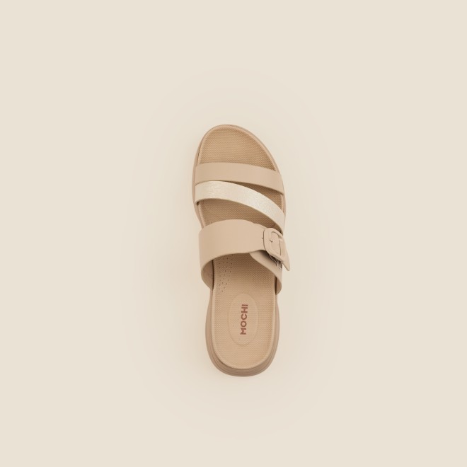 Mochi Women Beige Casual Slip Ons (SKU: 41-365-20-36)