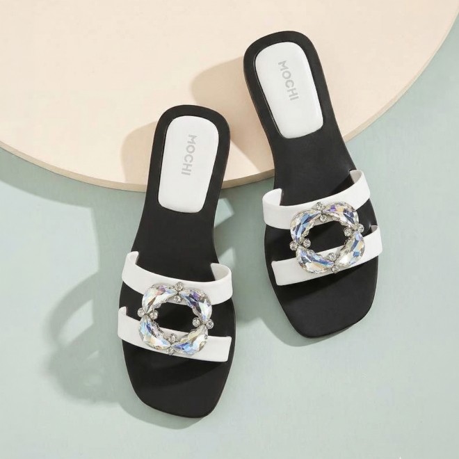 Mochi Women White Casual Slip Ons