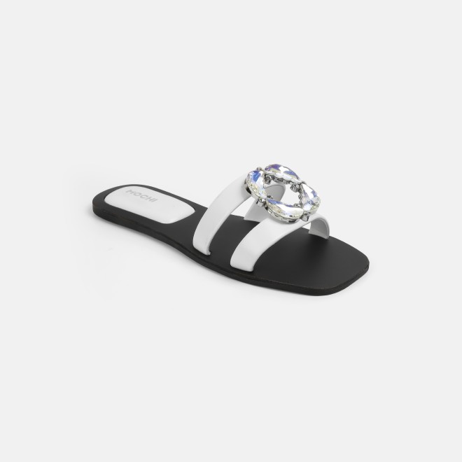 Mochi Women White Casual Slip Ons (SKU: 41-374-16-36)