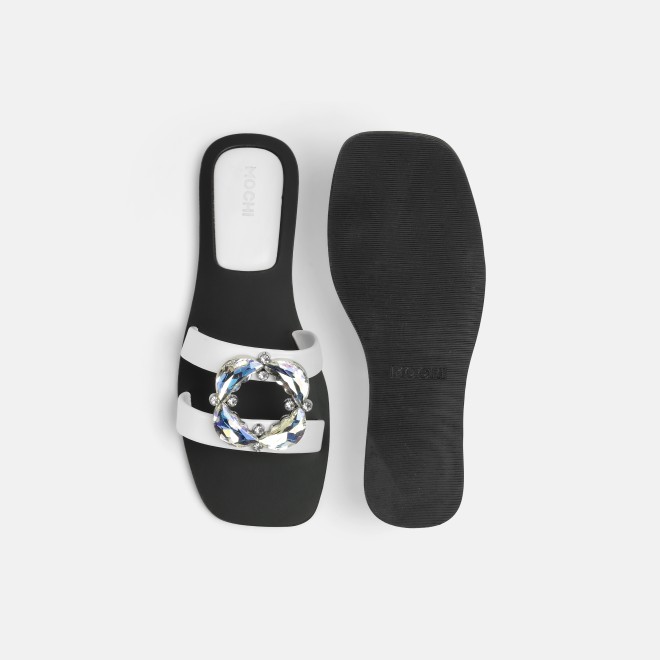 Mochi Women White Casual Slip Ons (SKU: 41-374-16-36)
