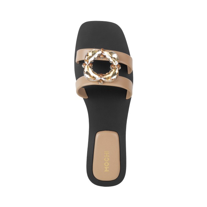 Mochi Women Beige Casual Slip Ons (SKU: 41-374-20-36)
