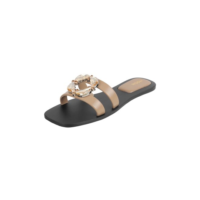 Mochi Women Beige Casual Slip Ons (SKU: 41-374L-20-42)