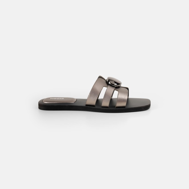 Mochi Women Gun-metal Casual Slippers (SKU: 41-375-29-36)