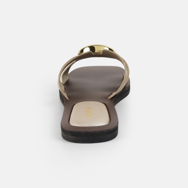 Mochi Women Gold Casual Slippers (SKU: 41-375-15-36)