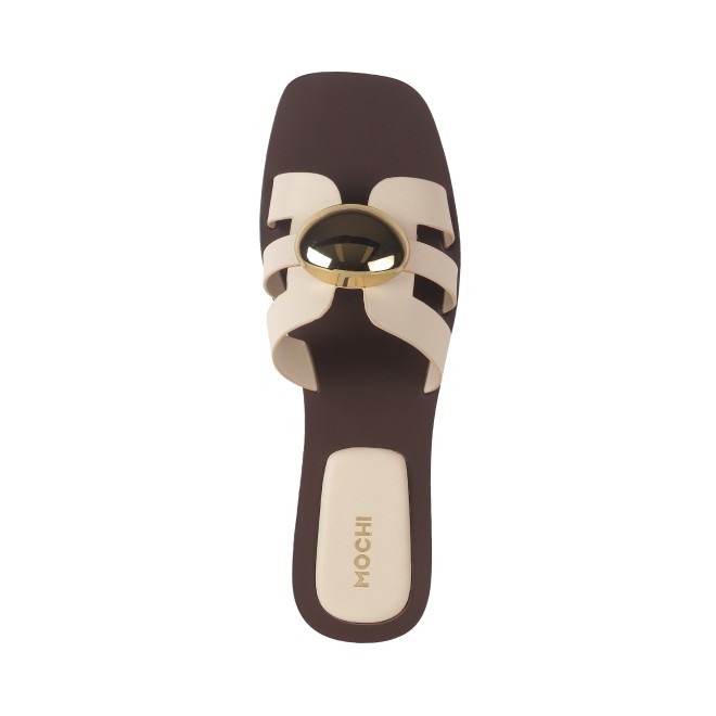 Mochi Women Beige Casual Slippers (SKU: 41-375-20-36)