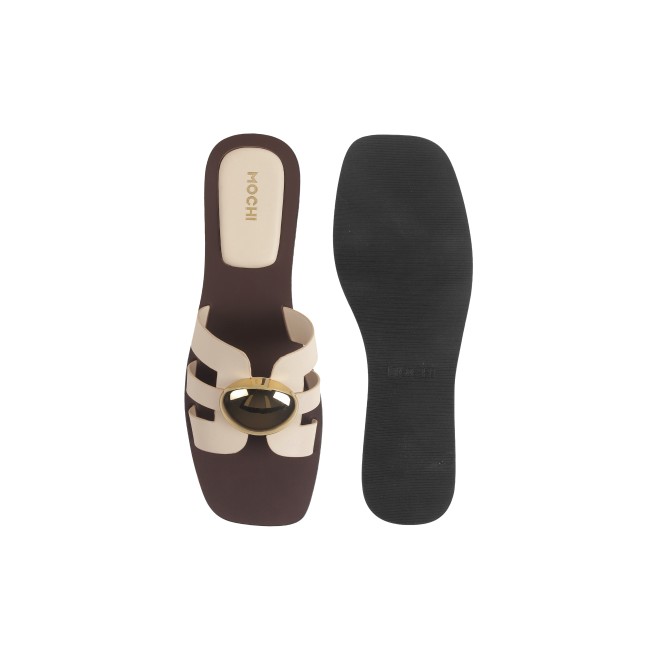 Mochi Women Beige Casual Slippers (SKU: 41-375L-20-42)