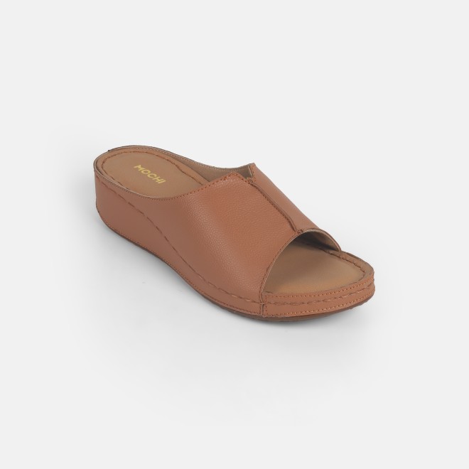 Mochi Women Beige Casual Slip Ons