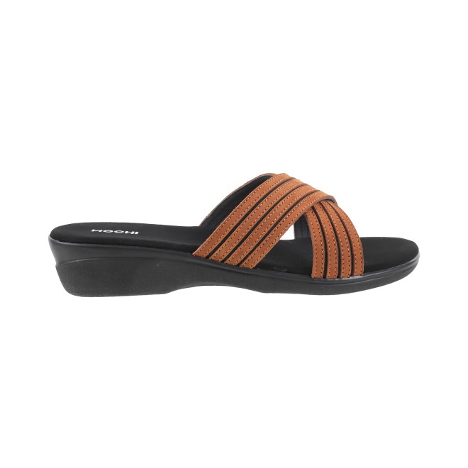Mochi Women Tan Casual Slides (SKU: 41-3837-23-36)