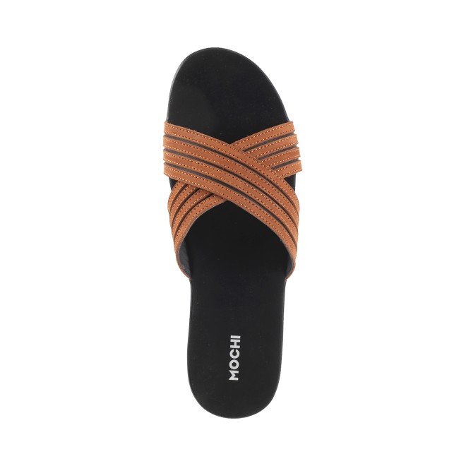 Mochi Women Tan Casual Slides (SKU: 41-3837-23-36)