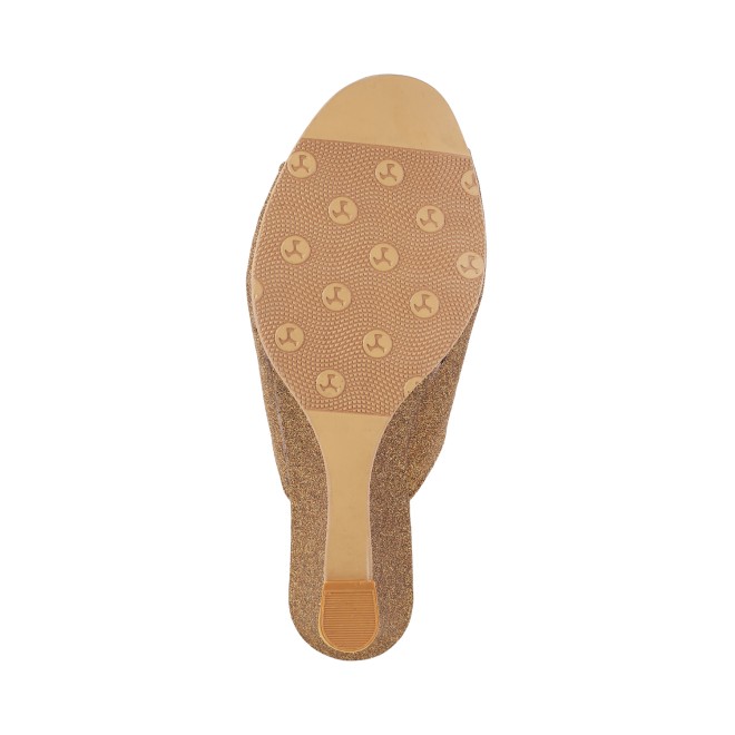 Mochi Women Antique-Gold Casual Slides (SKU: 41-3898-28-36)