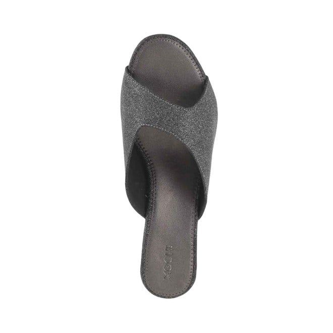 Mochi Women Gun-Metal Casual Slides (SKU: 41-3898-29-40)