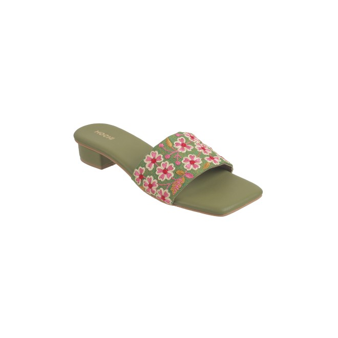 Mochi Women Green Casual Slip Ons
