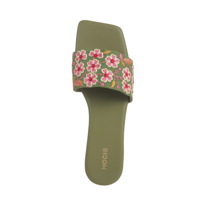 Mochi Women Green Casual Slip Ons (SKU: 41-397-21-36)