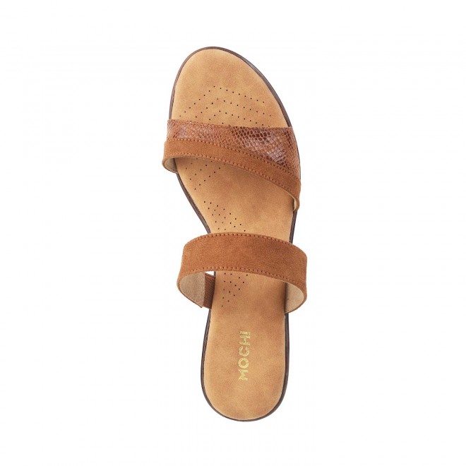 Mochi Women Brown Casual Slip Ons (SKU: 41-4013-12-36)