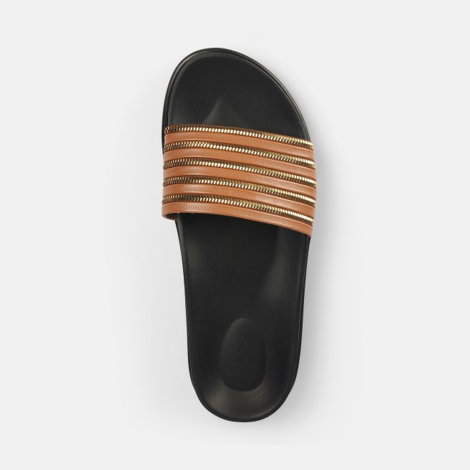 Mochi Women Tan Casual Slip Ons (SKU: 41-402-23-37)