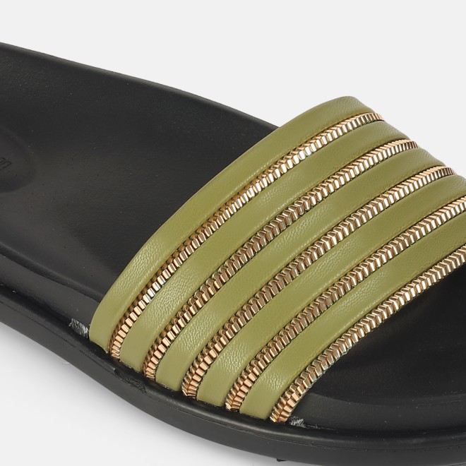 Mochi Women Green Casual Slip Ons (SKU: 41-402-21-37)