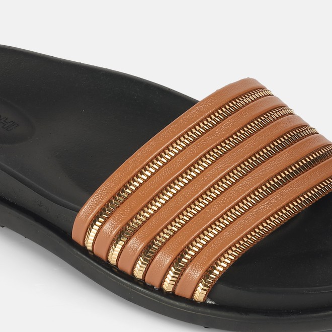 Mochi Women Tan Casual Slip Ons (SKU: 41-402-23-37)