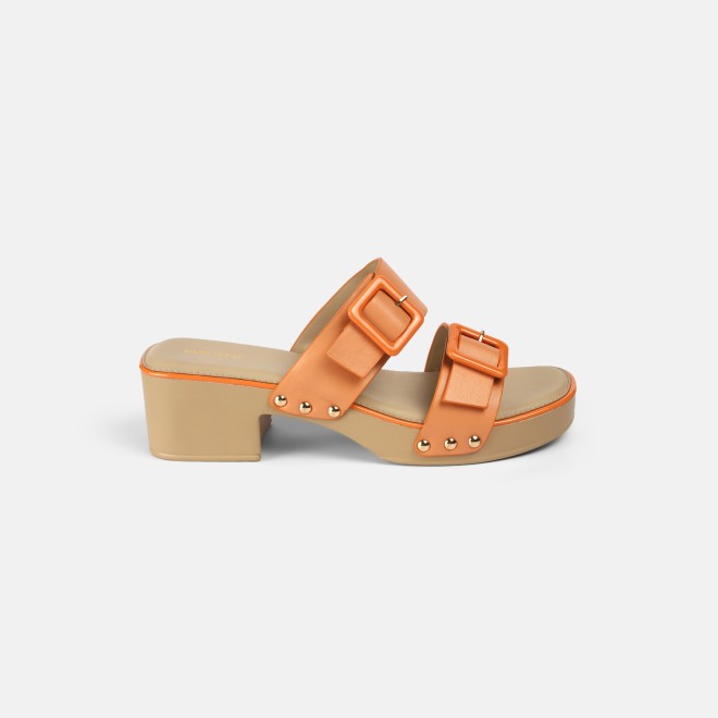 Mochi Women Orange Casual Slip Ons (SKU: 41-407-25-37)