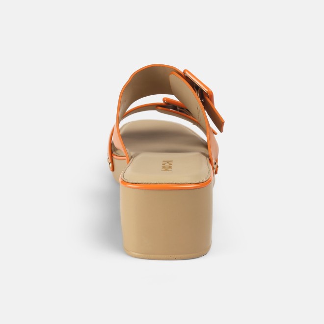 Mochi Women Orange Casual Slip Ons (SKU: 41-407-25-37)