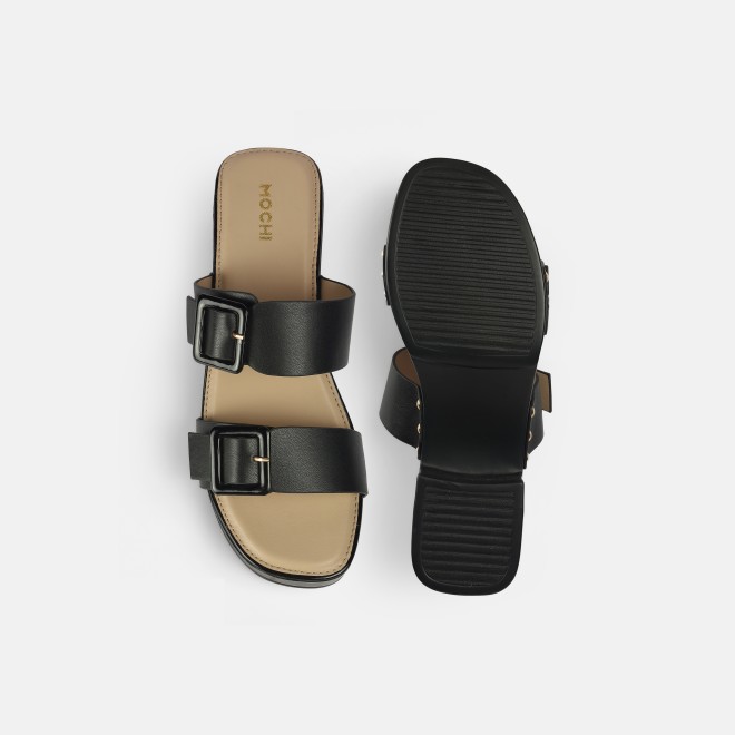 Mochi Women Black Casual Slip Ons (SKU: 41-407-11-37)