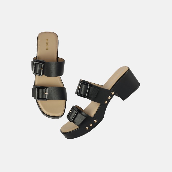 Mochi Women Black Casual Slip Ons (SKU: 41-407-11-37)