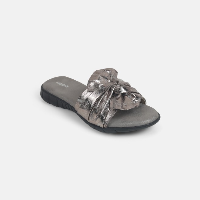 Mochi Women Gun-Metal Casual Slip Ons (SKU: 41-410-29-36)