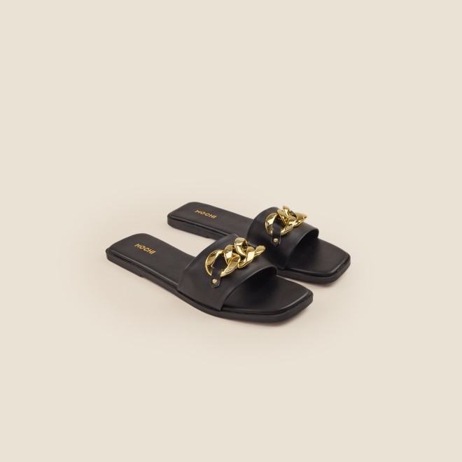 Mochi Women Black Casual Slippers (SKU: 41-4157-11-36)