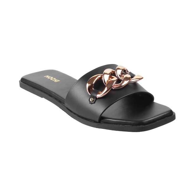 Mochi Women Black Casual Slippers (SKU: 41-4157-11-36)