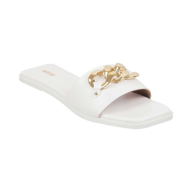 Mochi Women White Casual Slippers (SKU: 41-4157-16-36)