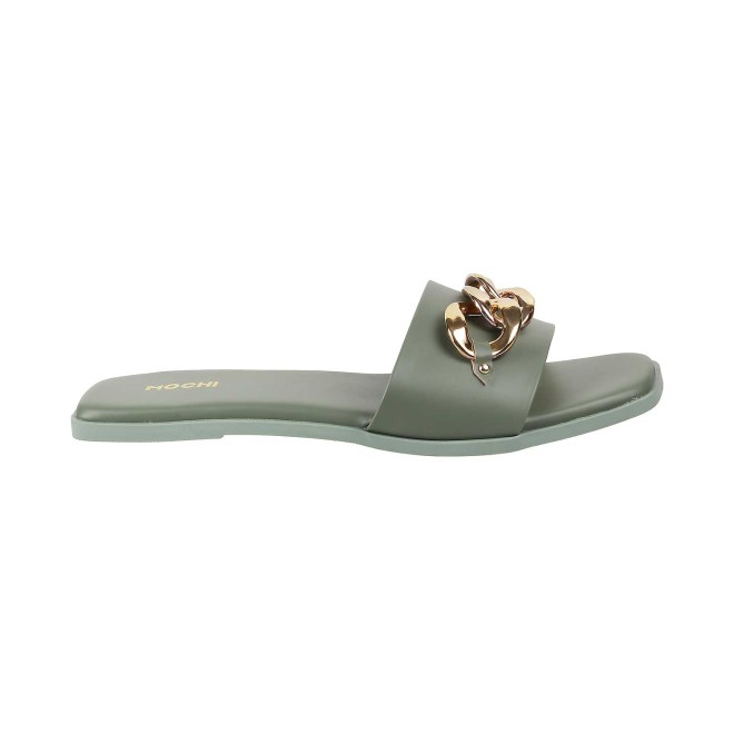 Mochi Women Green Casual Slippers (SKU: 41-4157-21-36)