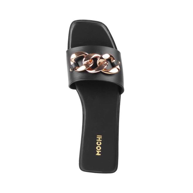 Mochi Women Black Casual Slippers (SKU: 41-4157-11-36)