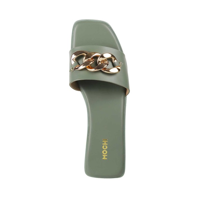 Mochi Women Green Casual Slippers (SKU: 41-4157-21-36)