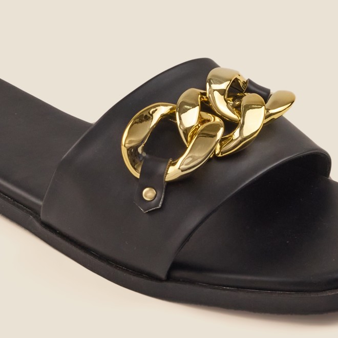 Mochi Women Black Casual Slippers (SKU: 41-4157-11-36)