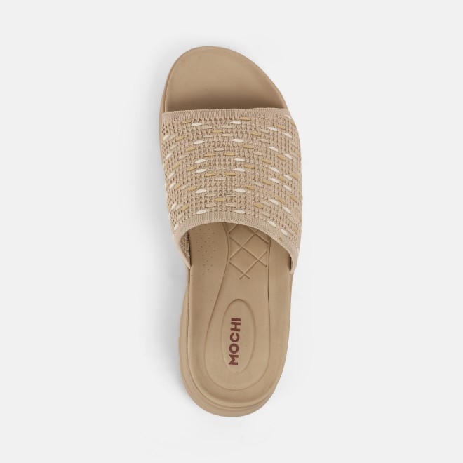 Mochi Women Beige Casual Slip Ons (SKU: 41-420-20-36)