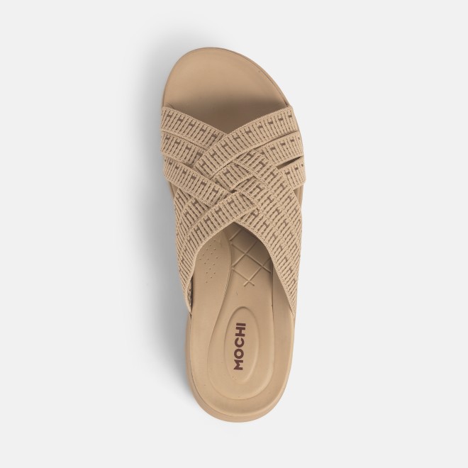 Mochi Women Beige Casual Slip Ons (SKU: 41-422-20-36)