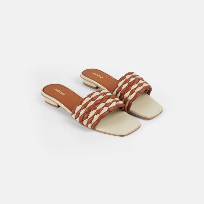 Mochi Women Beige Casual Slip Ons (SKU: 41-424-20-39)