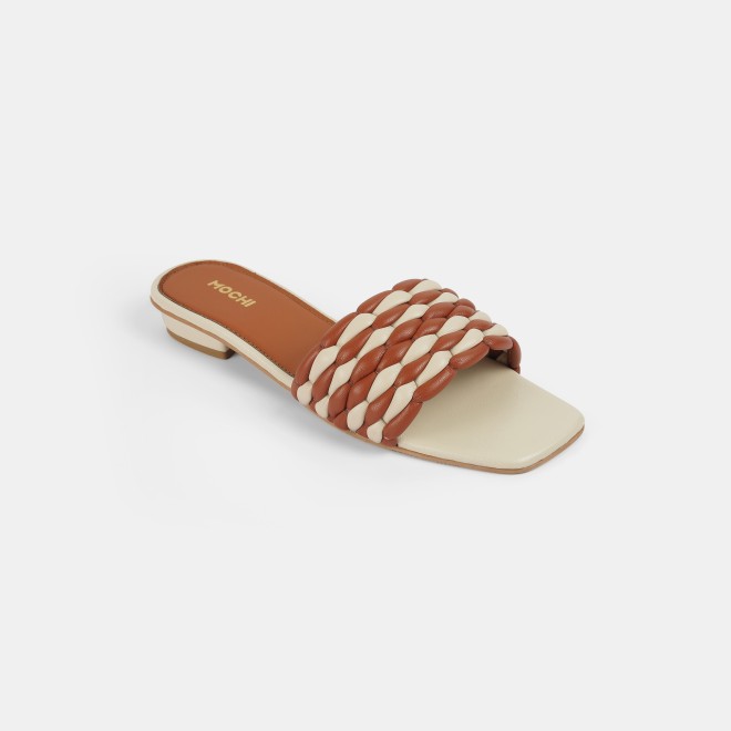 Mochi Women Beige Casual Slip Ons (SKU: 41-424-20-39)