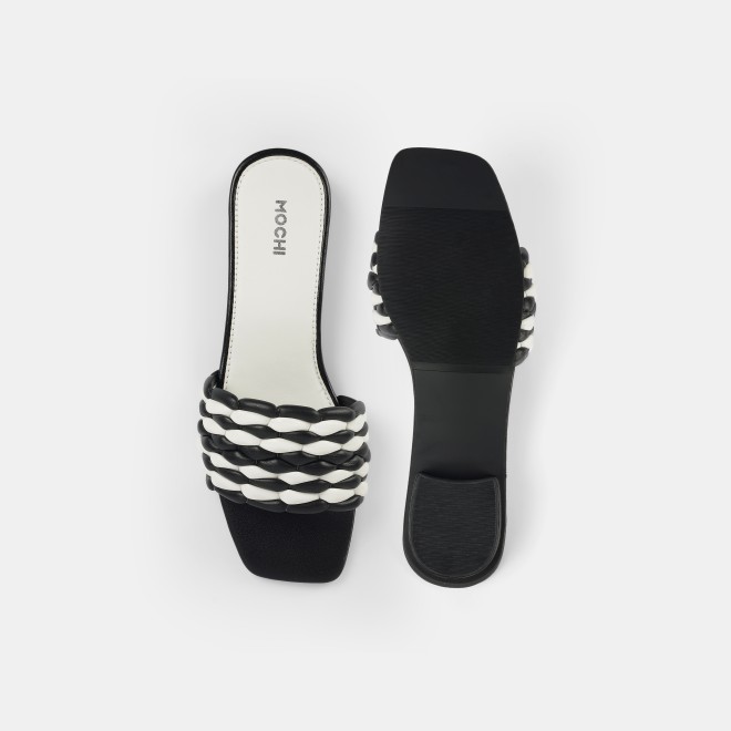 Mochi Women Black Casual Slip Ons (SKU: 41-424-11-37)