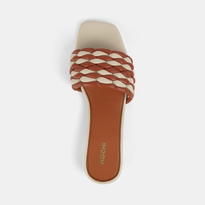 Mochi Women Beige Casual Slip Ons (SKU: 41-424-20-39)