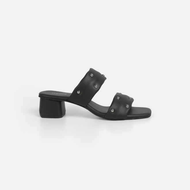 Mochi Women Black Ethnic Slip Ons (SKU: 41-425-11-36)