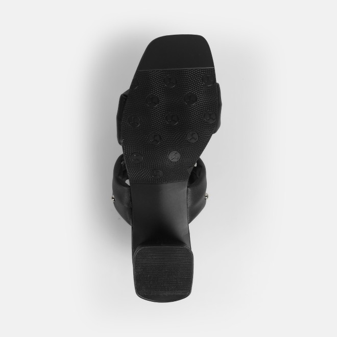 Mochi Women Black Ethnic Slip Ons (SKU: 41-425-11-36)