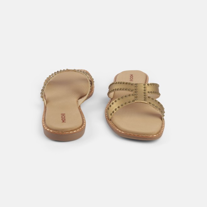 Mochi Women Antic-gold Casual Slip Ons (SKU: 41-427-28-37)