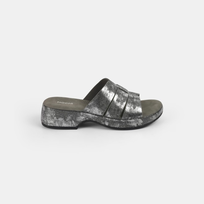 Mochi Women Gun-metal Casual Slip Ons (SKU: 41-429-29-36)